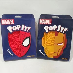 Lot of 2 Marvel POP IT Fidget Sensory Spider-man Iron Man Original Popping Game